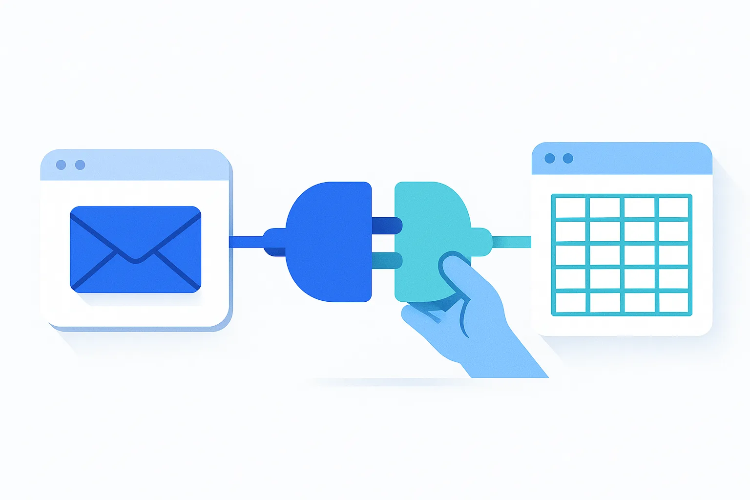 Illustration : connect gmail, outlook, smtp, or nothing at all